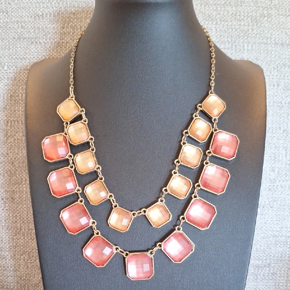 Gold and Pink Statement Necklace